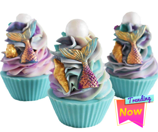 Mermaid Kisses Artisan Soap Cupcake