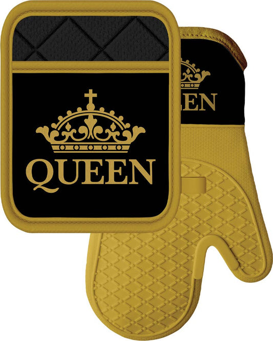 Queen Oven Mitt and Pot Holder Set
