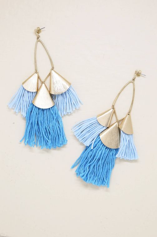 Destiny Around You Earrings in Blues and Worn Gold